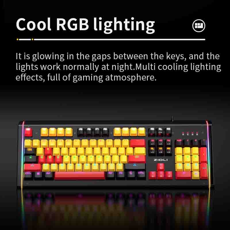 ZIDLI Wired Gaming Keyboard ZK23 Optical Switch RGB Light with Patent Design 