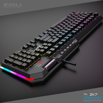 ZIDLI ZK7 RGB Lighting Optical Mechanical 104 Keys Gaming Keyboard Ergonomic Design